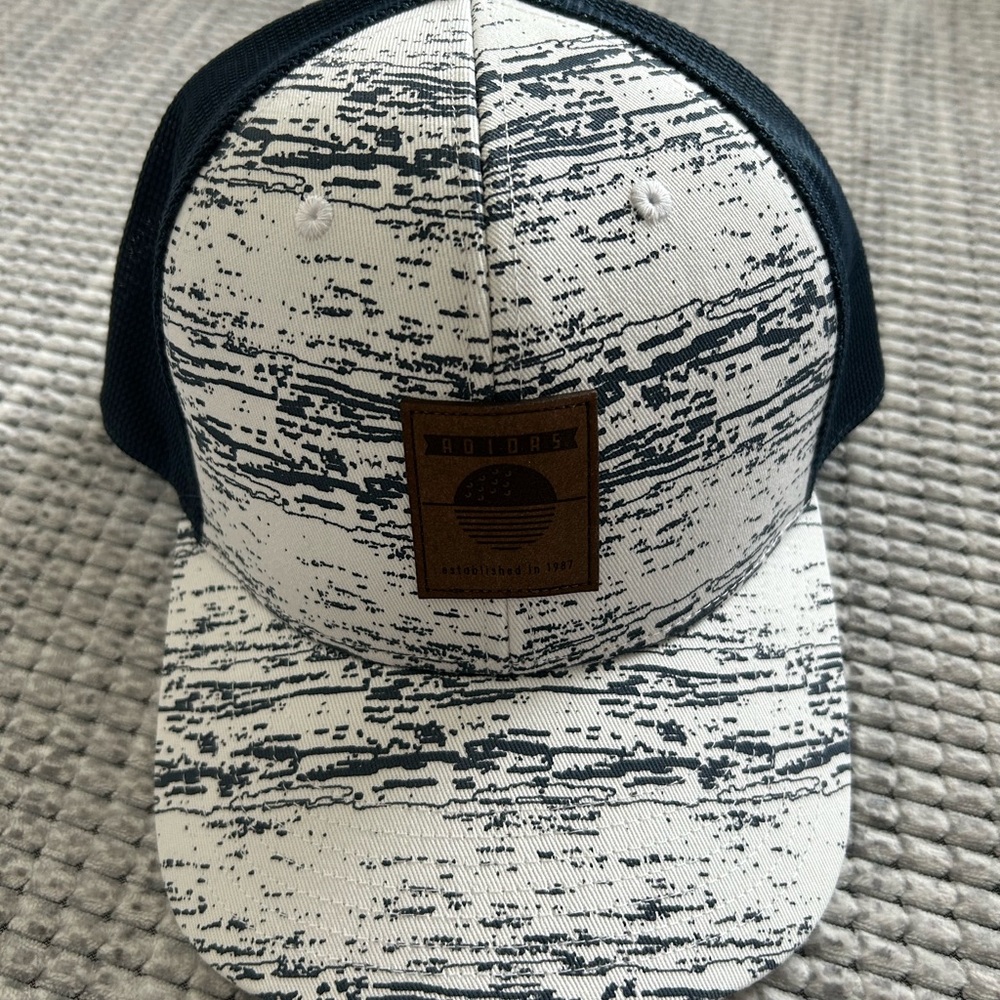 Adidas Navy Blue and White Trucker Hat - New